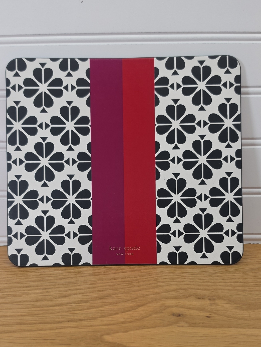 Kate Spade Leatherette Mouse Pad- Spade Flower Stripe
